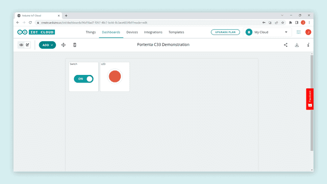 Arduino Cloud Dashboard setup